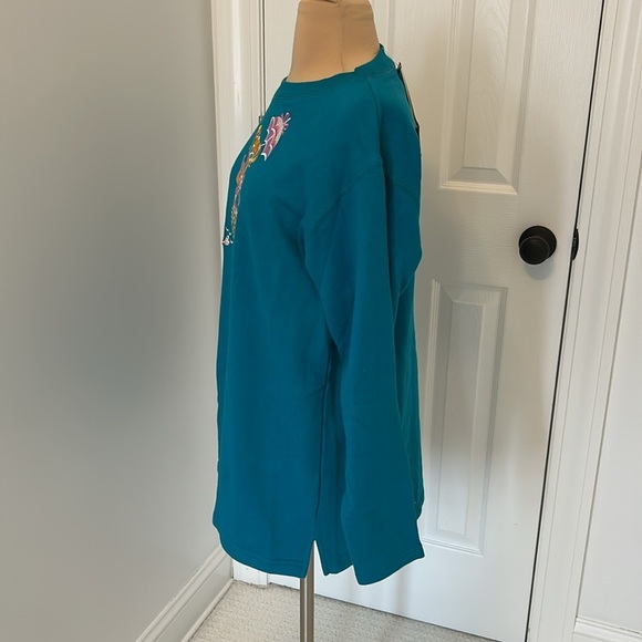 Bob Mackie Wearable Art Embroidered Mermaid Sweatshirt - Picture 3 of 6